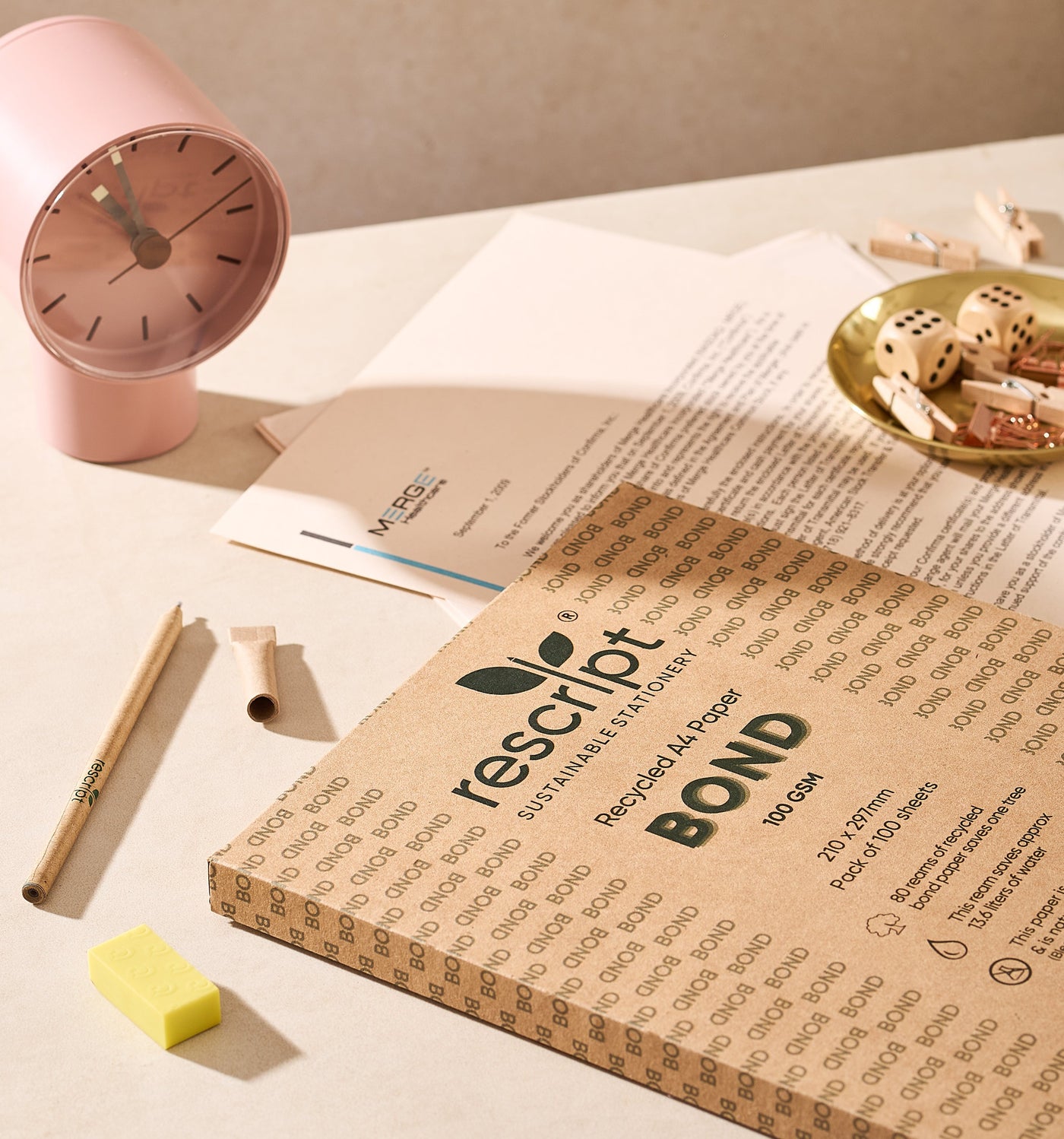 Rescript recycled bond paper