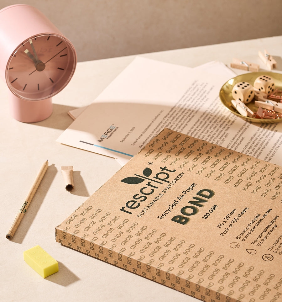 Rescript recycled bond paper